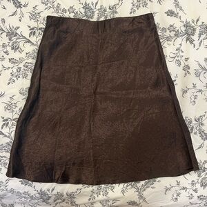 Aritzia Babaton Slip Satin Mini Skirt in Rich Mocha Brown